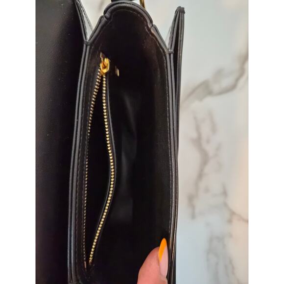 Celine Saddle Triomphe Crossbody Bag in Black Calfskin with Gold Hardware - Picture 2 of 3